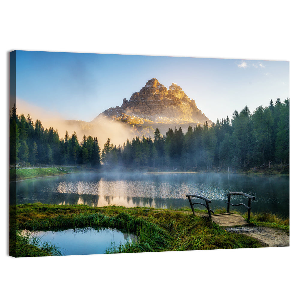 Lago D'antorno with Tre Cime Peaks Wall Art