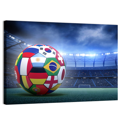 Soccer Ball on Stadium Pitch Wall Art