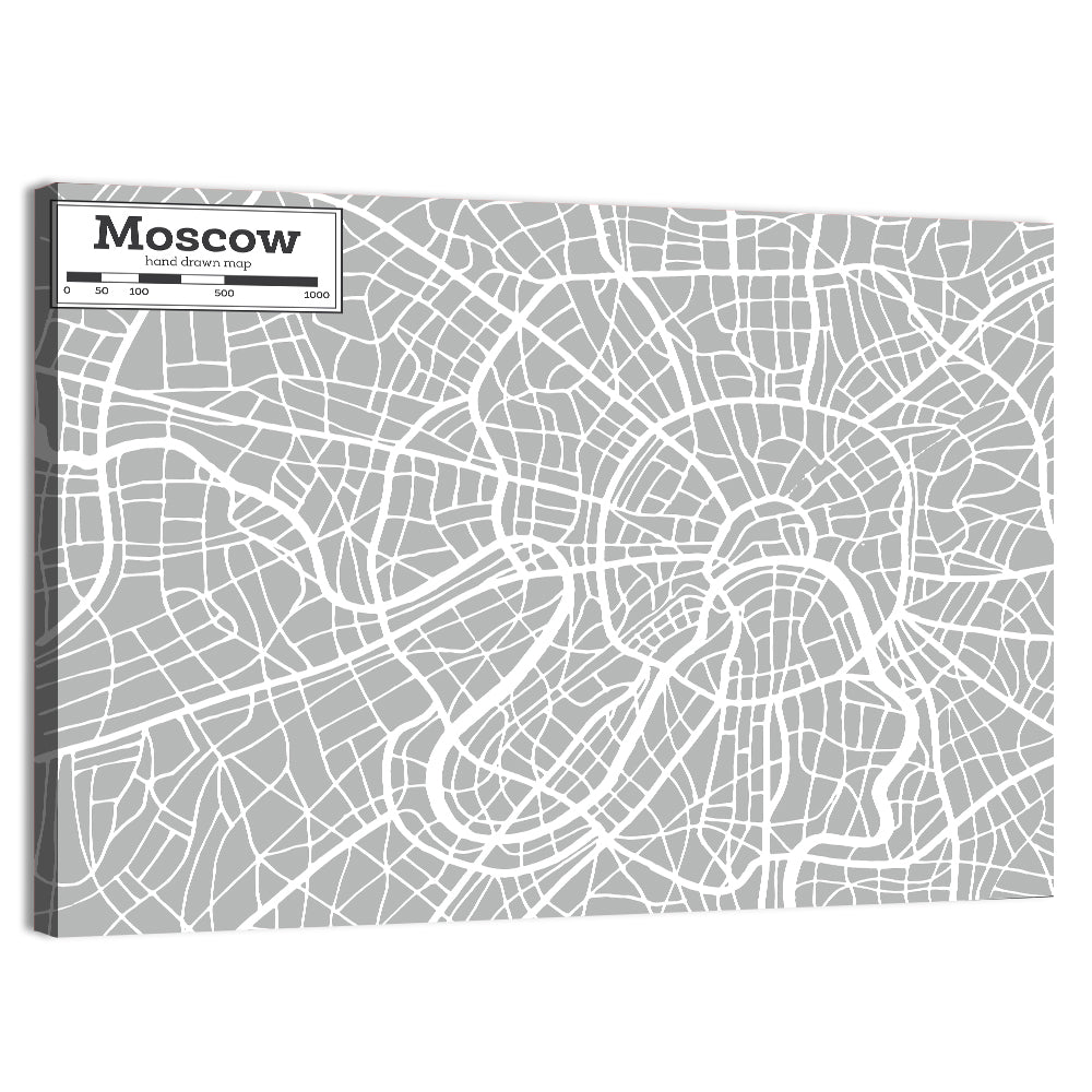 Moscow City Map Wall Art