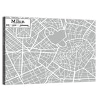 Milan City Map Wall Art