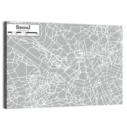 Seoul Map Wall Art