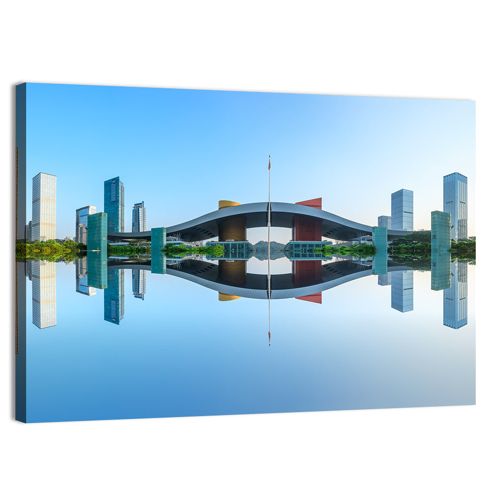Shenzhen Civic Center at Sunrise Wall Art, canvas print, landscape