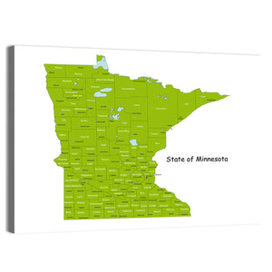 Minnesota Map Wall Art