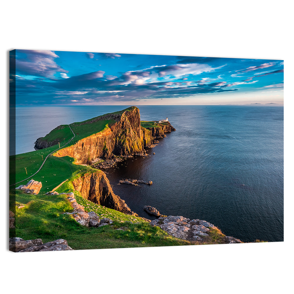 Neist Point Lighthouse at Golden Hour Wall Art