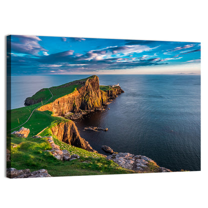 Neist Point Lighthouse at Golden Hour Wall Art