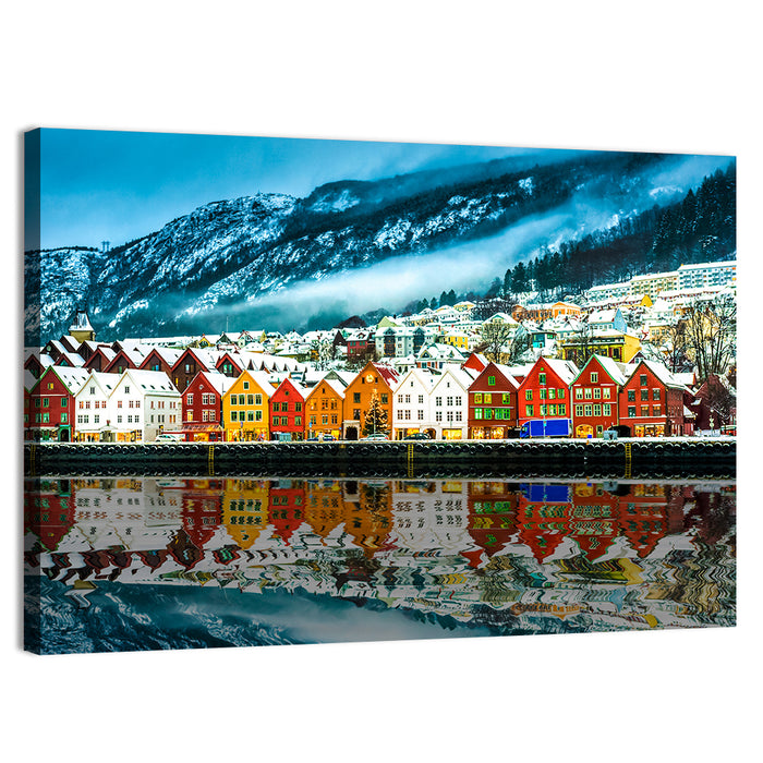 Bryggen Harbor, Bergen Wall Art as a canvas print