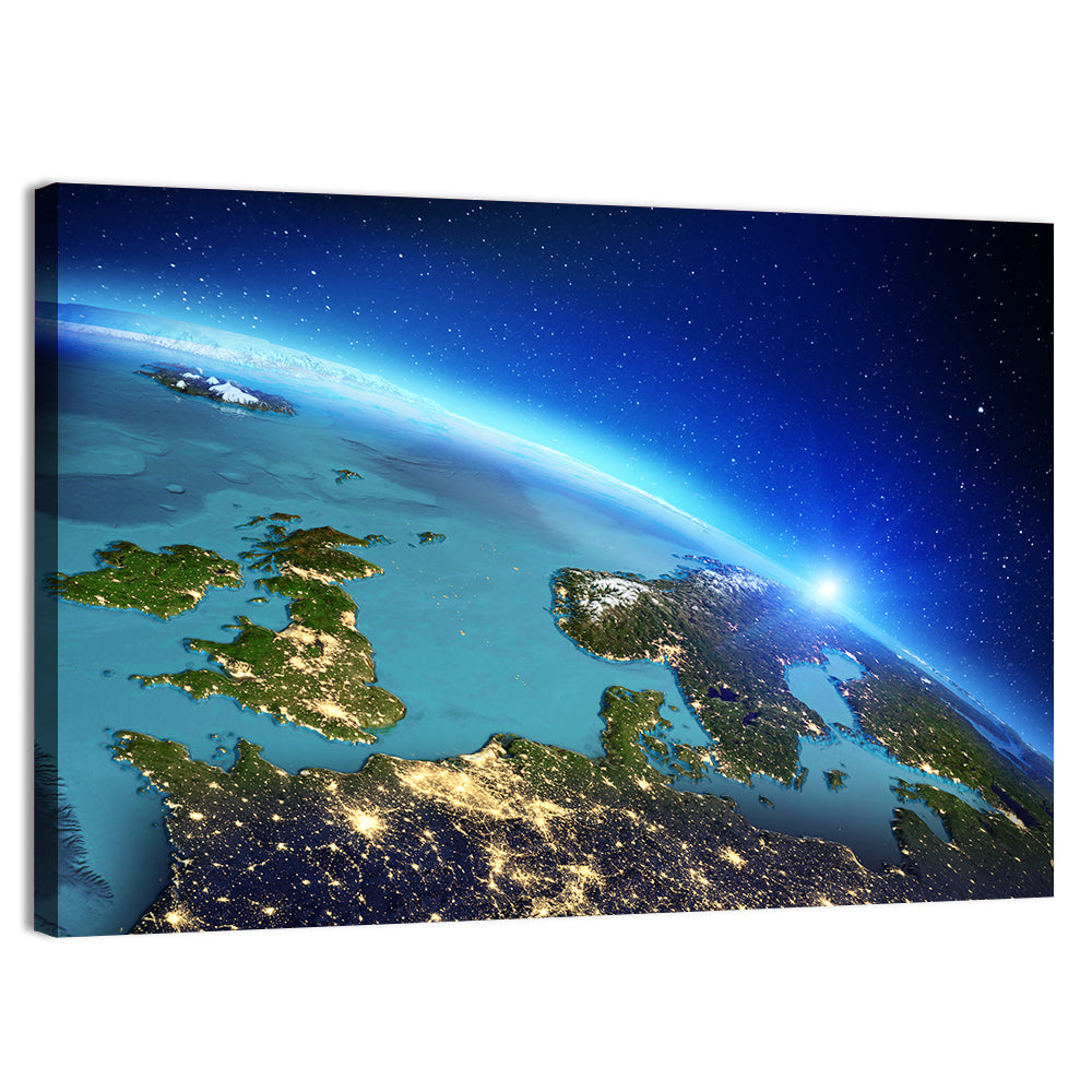 Sunrise Over Europe from Orbit Wall Art