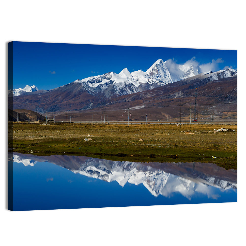 Snow-capped Mountains of Tibet Wall Art, canvas print, landscape