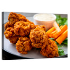 Crispy Spicy Chicken Wings with Carrot Sticks Wall Art