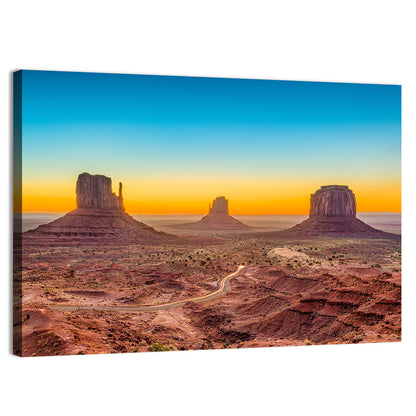 Monument Valley Sunrise with Winding Road Wall Art