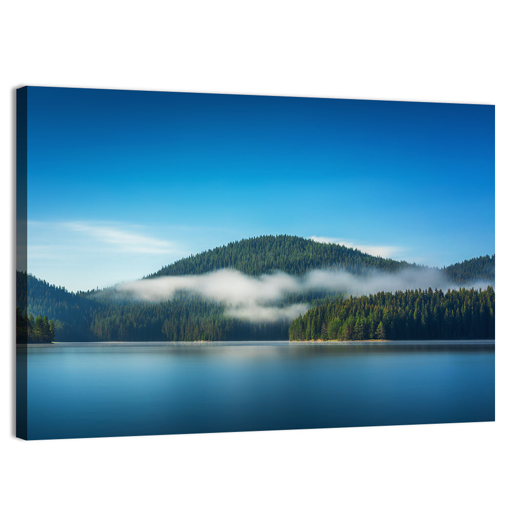 Misty Morning Over Mountain Lake Wall Art
