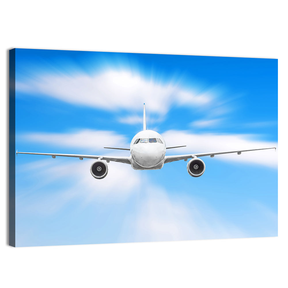 Front View Airliner with Motion Blur Wall Art