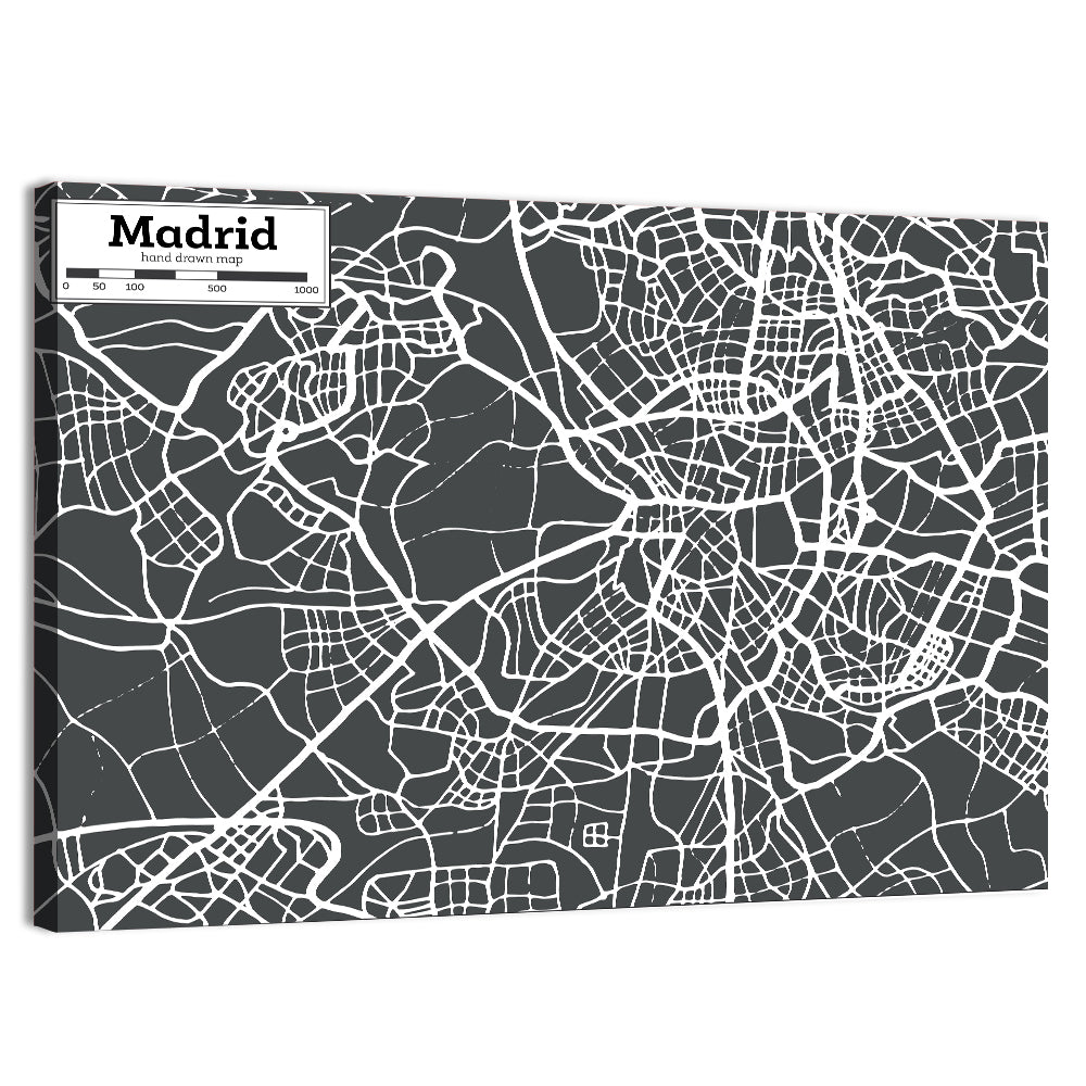 Madrid Map Wall Art