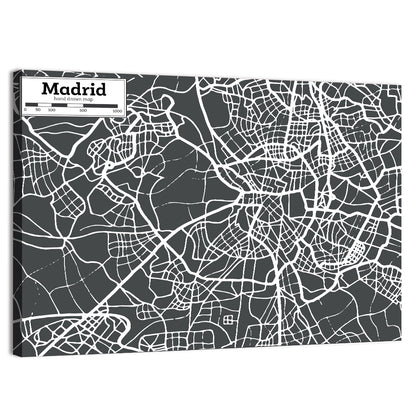 Madrid Map Wall Art