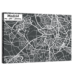 Madrid Map Wall Art