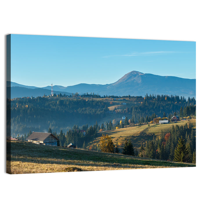 Yablunytsia Village Mountain View Wall Art as a canvas print