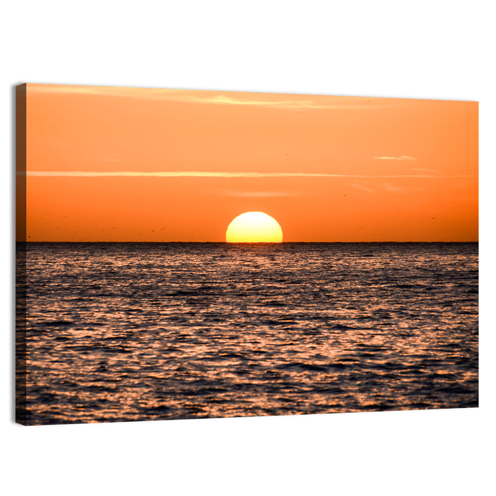 Sunset Over Open Ocean Wall Art, canvas print, landscape