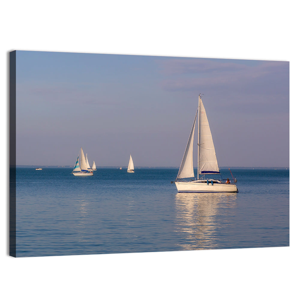 Lake Balaton With Sailboats Wall Art