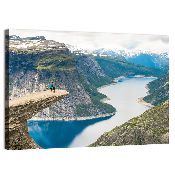 Trolltunga Rock Ledge, Odda Norway Wall Art as a canvas print