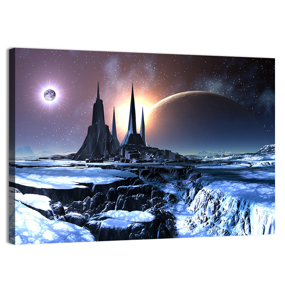 Lost Alien City in Snow Wall Art