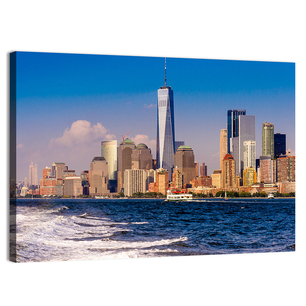 One World Trade Center Skyline Wall Art, canvas print, landscape
