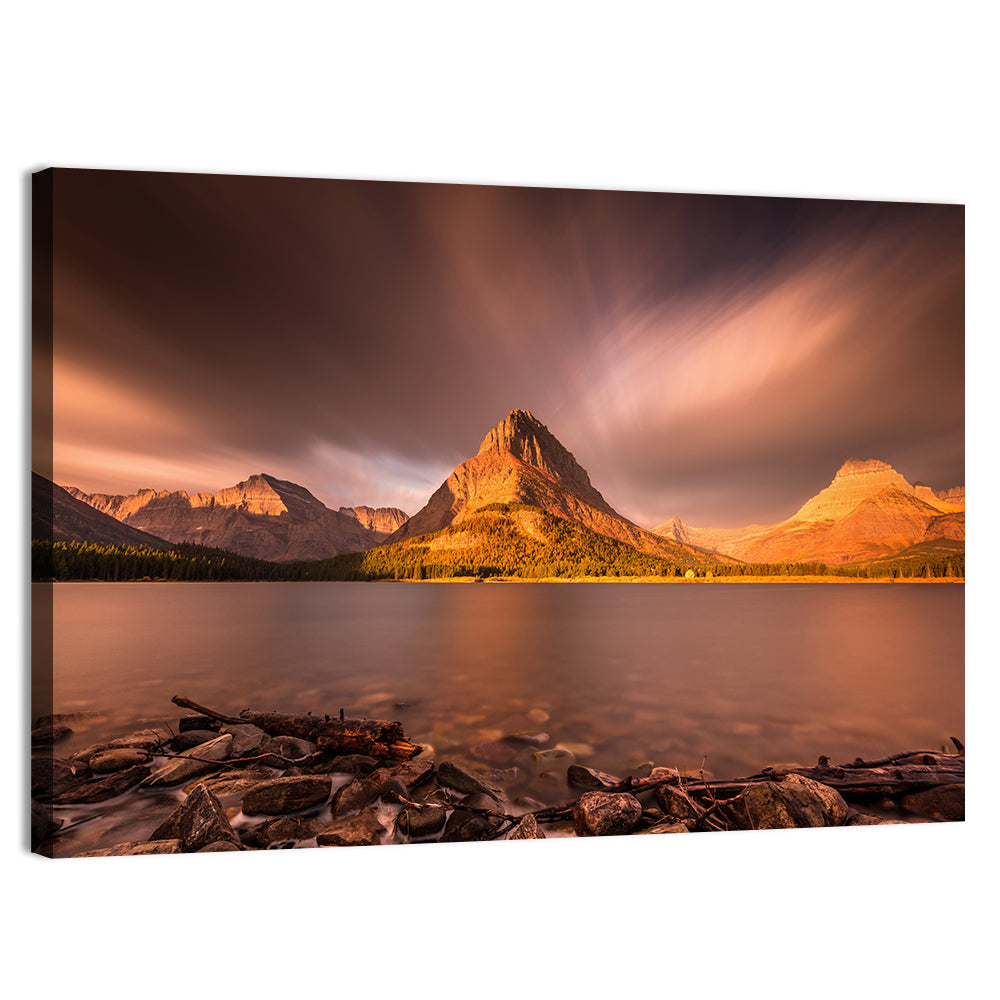 Mount Grinnell Golden Sunrise Wall Art, canvas print, landscape