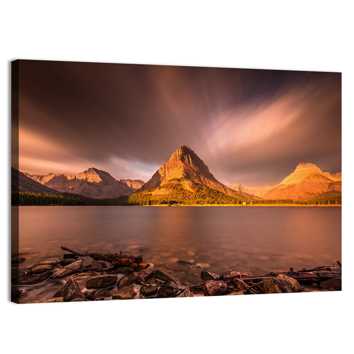 Mount Grinnell Golden Sunrise Wall Art as a canvas print