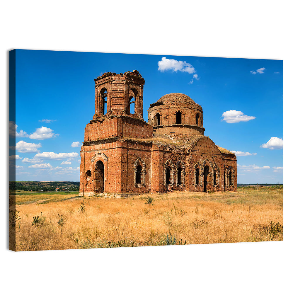 Sunlit Ruined Orthodox Cathedral Wall Art