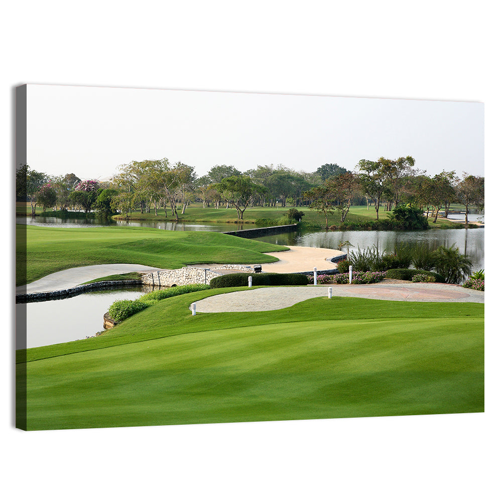 Stone Bridge Golf Course Wall Art, canvas print, landscape