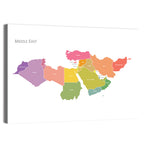 Colorful Middle East Map Wall Art