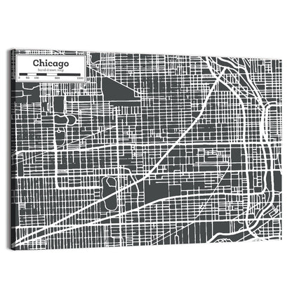 Chicago Illinois Map Wall Art