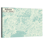Athens Coastal Map Wall Art