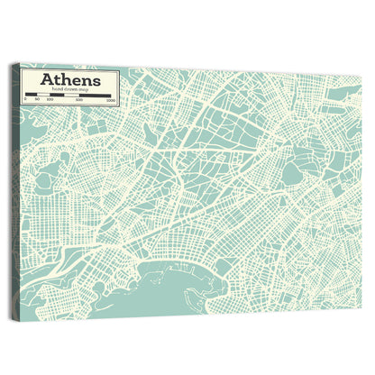 Athens Map Wall Art