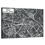 Kiev Street Grid Map Wall Art