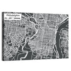 Philadelphia Street Grid Map Wall Art