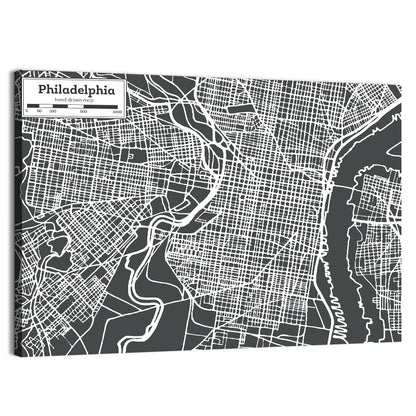 Philadelphia Map Wall Art