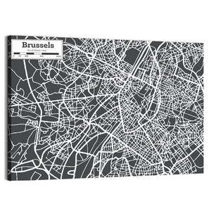 Brussels Map Wall Art