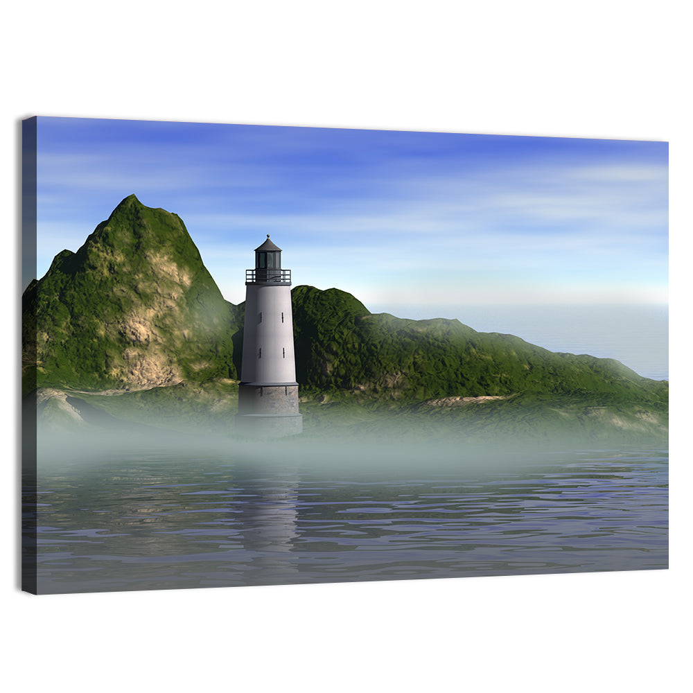 Lighthouse Reflection on Calm Water Wall Art