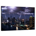 Night Lightning Over River Skyline Wall Art