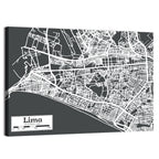 Lima Coastal City Map Wall Art