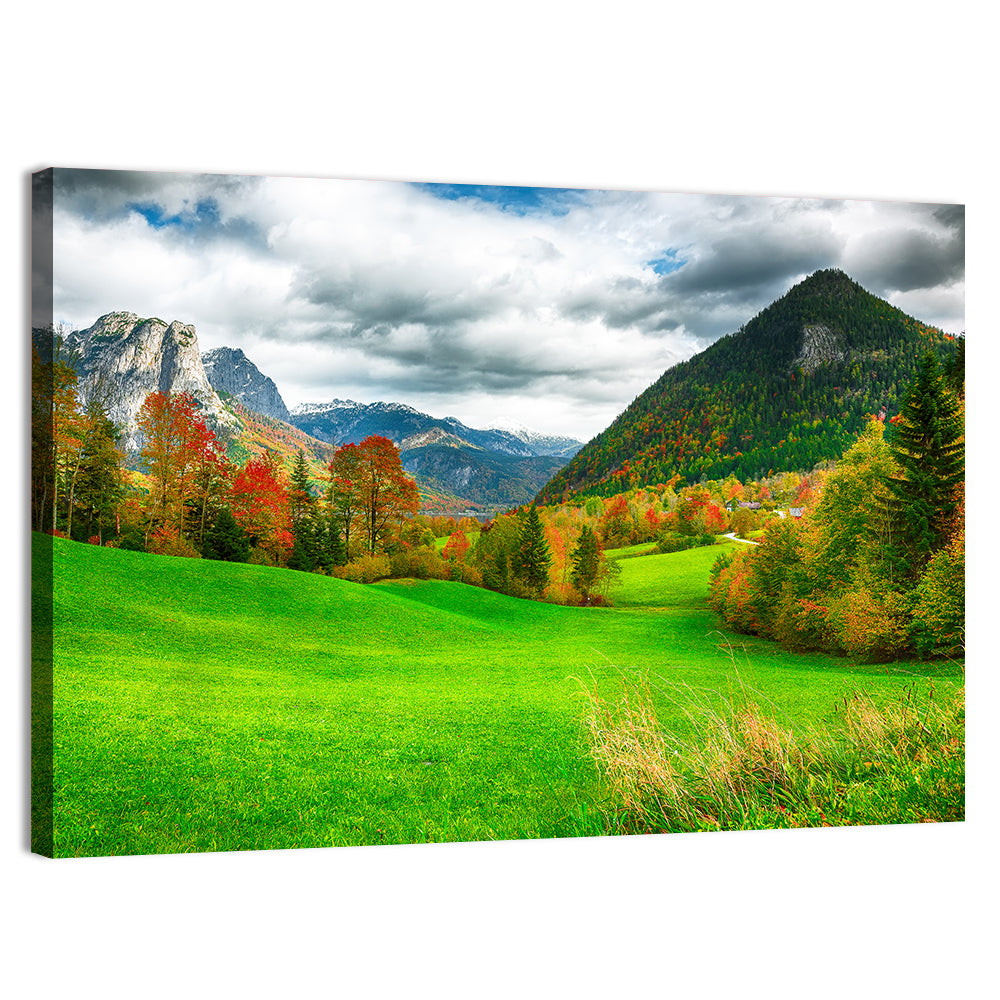 Austrian Alpine Meadow in Autumn Wall Art, canvas print, landscape
