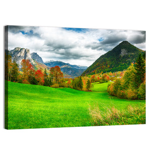 Austrian Alpine Meadows At Autumn Wall Art