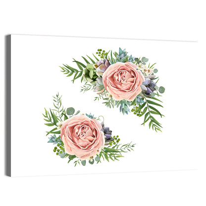 Mirrored Pink Rose Clusters Wall Art