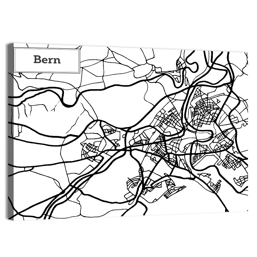 Bern City Map Wall Art