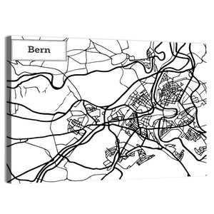 Bern City Map Wall Art