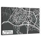 Canberra Street Grid Map Wall Art