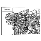 Beirut Street Grid Map Wall Art