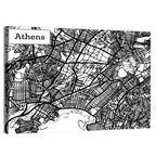 Athens Street Grid Map Wall Art