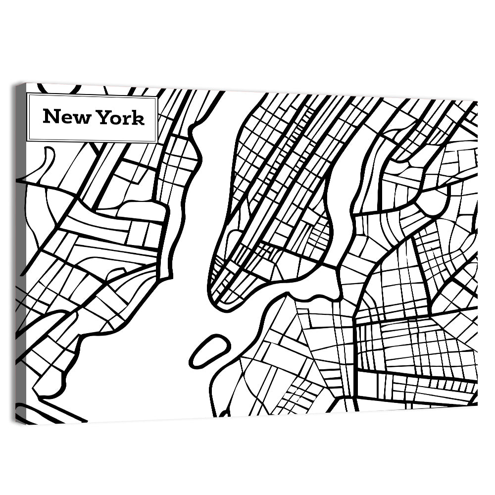 New York Map Wall Art