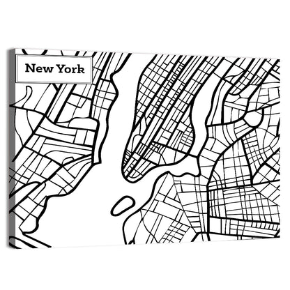New York Map Wall Art